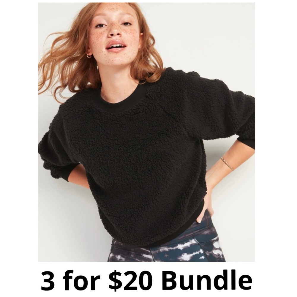 Old Navy Sherpa Crewneck Pullover Sweatshirt